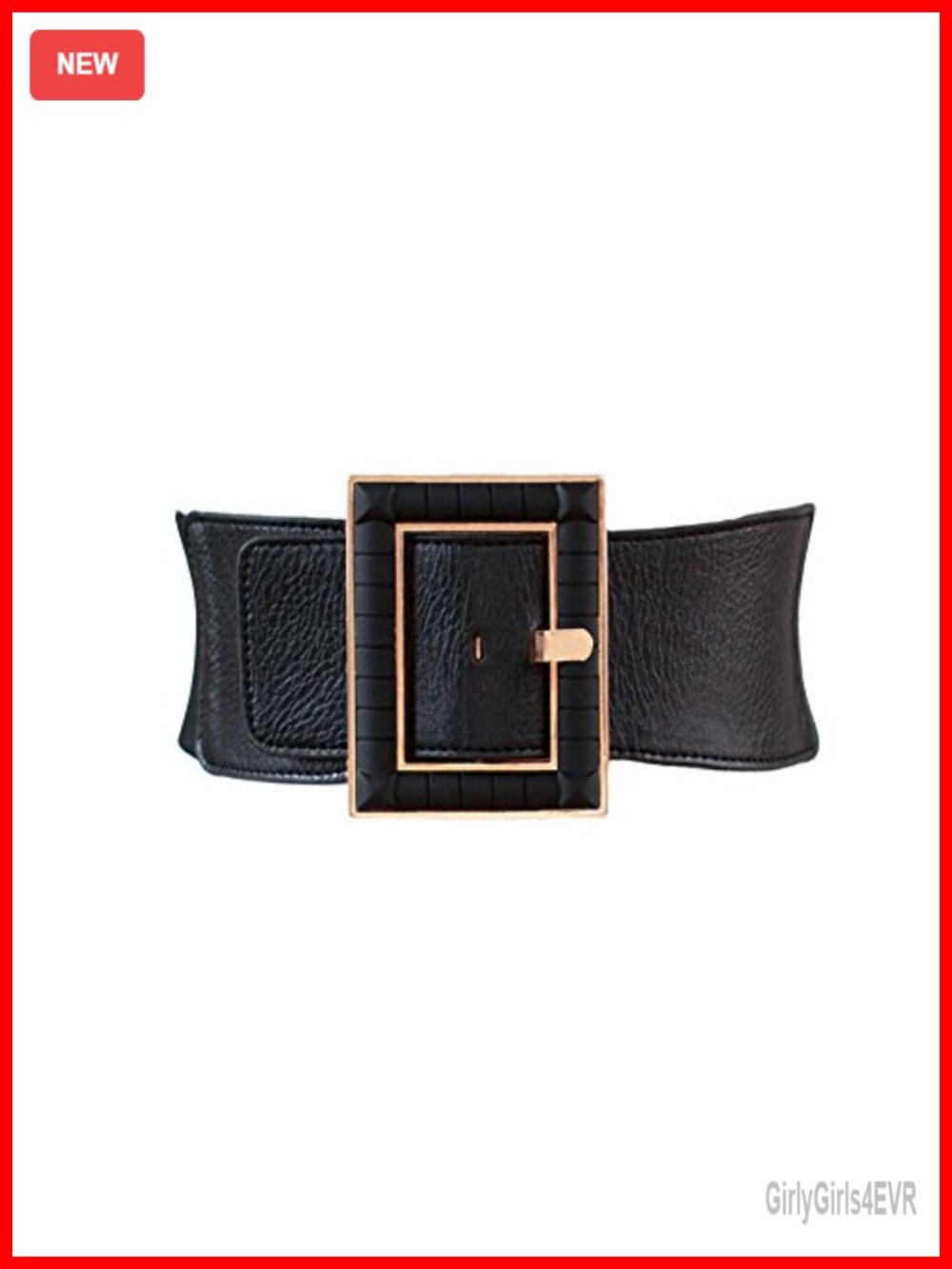 Wide Stretch Plus Size Retro Cinch Belt with Gold Buckle